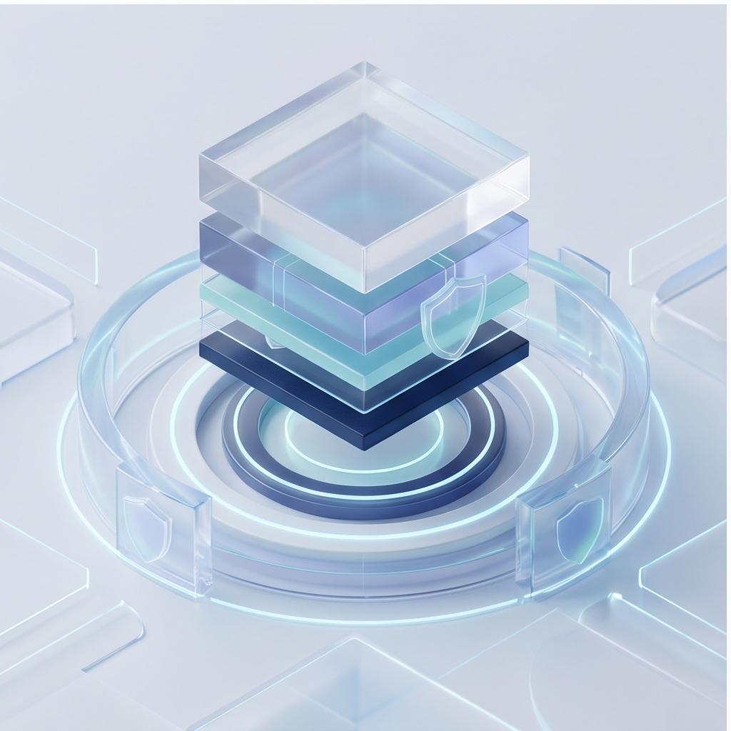 Abstrakte Visualisierung sicherer Enterprise-Architektur für KI-Agenten